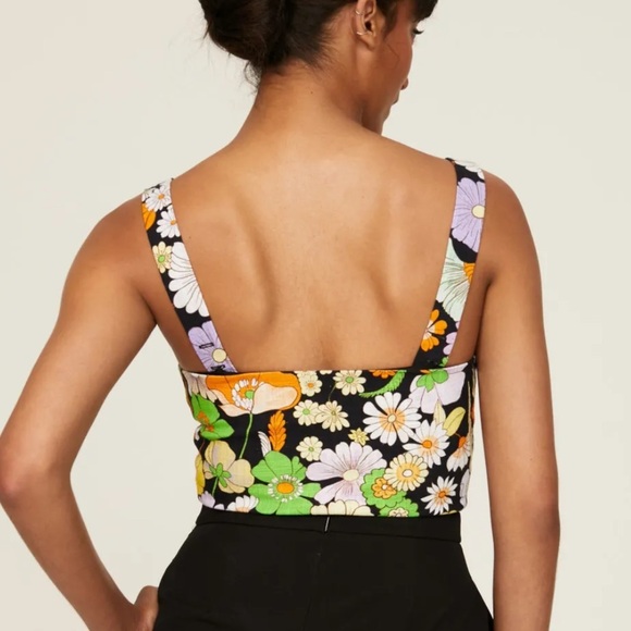 Maje 70s Floral Crop Top 1 - Picture 3 of 5